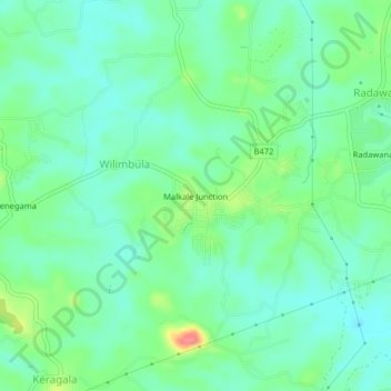 Malkale Junction topographic map, elevation, terrain