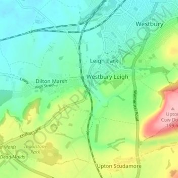 Penknap topographic map, elevation, terrain