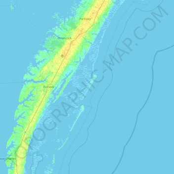 Little Beach topographic map, elevation, terrain