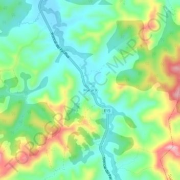 Macara topographic map, elevation, terrain