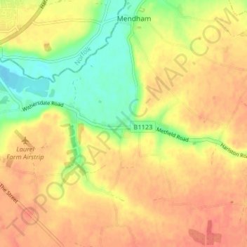 Withersdale Street topographic map, elevation, terrain