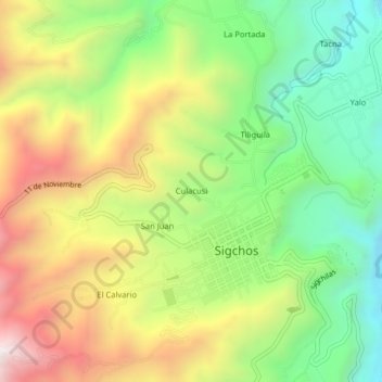 Culacusi topographic map, elevation, terrain