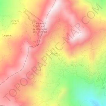 Dapa topographic map, elevation, terrain
