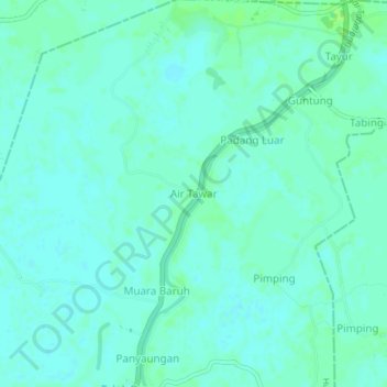 Air Tawar topographic map, elevation, terrain