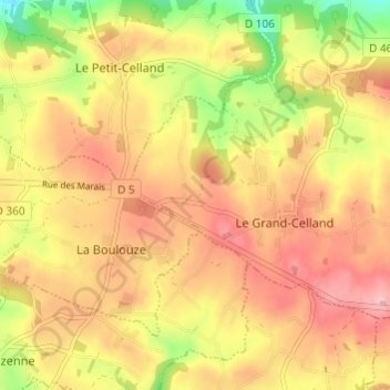 Launay topographic map, elevation, terrain