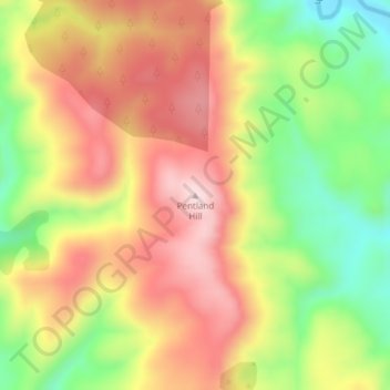 Pentland Hill topographic map, elevation, terrain