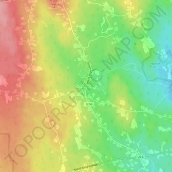 North Foster topographic map, elevation, terrain