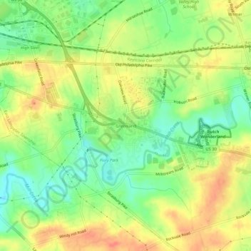 Greenland topographic map, elevation, terrain