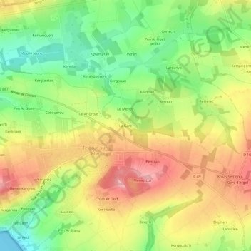 La Gare topographic map, elevation, terrain