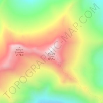 Mount David topographic map, elevation, terrain