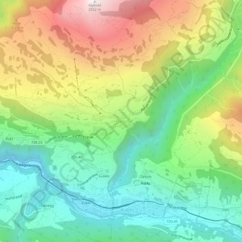 Pany topographic map, elevation, terrain