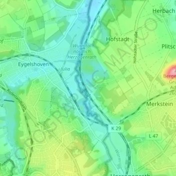 Worm topographic map, elevation, terrain