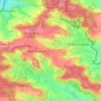Haselhof topographic map, elevation, terrain