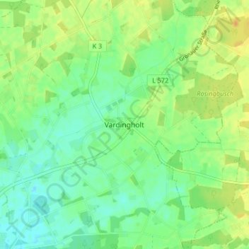 Vardingholt topographic map, elevation, terrain