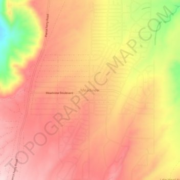 Meadview topographic map, elevation, terrain