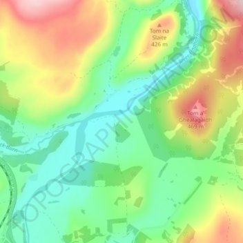 Corry Bruoch Beg topographic map, elevation, terrain