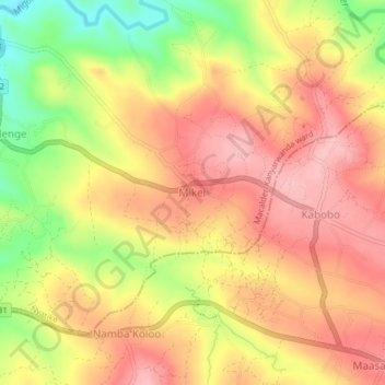 Mikei topographic map, elevation, terrain
