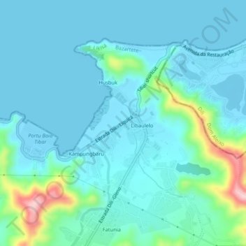Tibar topographic map, elevation, terrain