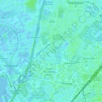 Endegeest topographic map, elevation, terrain