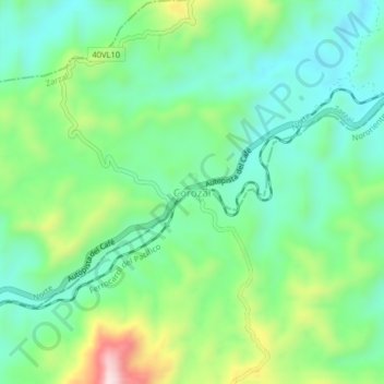 Corozal topographic map, elevation, terrain