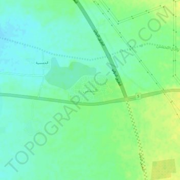 الخمس topographic map, elevation, terrain
