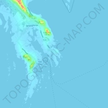 Røssnesvågen topographic map, elevation, terrain