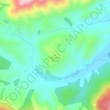 Golgotha topographic map, elevation, terrain