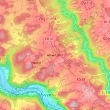 Albertshof topographic map, elevation, terrain