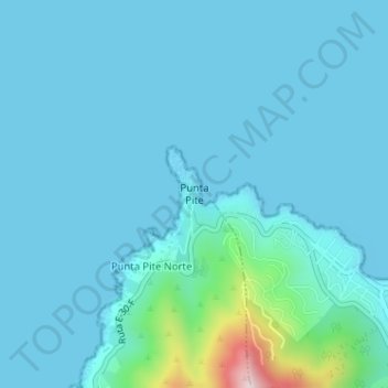 Punta Pite topographic map, elevation, terrain