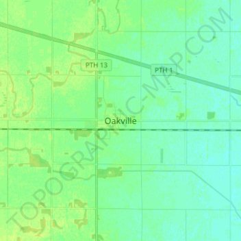 Oakville topographic map, elevation, terrain
