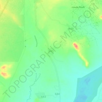 b45 topographic map, elevation, terrain
