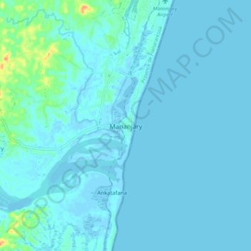 Mananjary topographic map, elevation, terrain