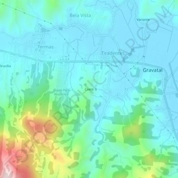 Caeté topographic map, elevation, terrain