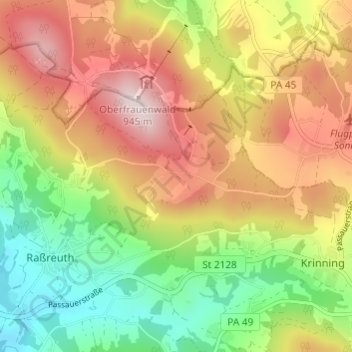 Geiersberg topographic map, elevation, terrain