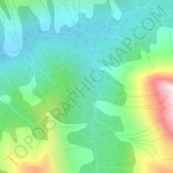 Rocky Mountains topographic map, elevation, terrain