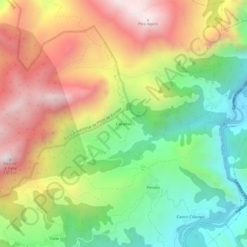 Cabañes topographic map, elevation, terrain
