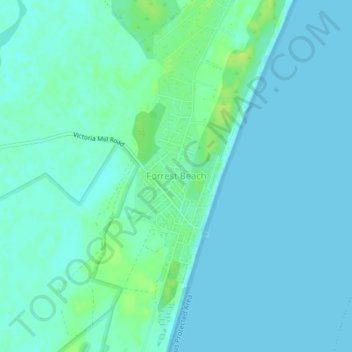 Forrest Beach topographic map, elevation, terrain