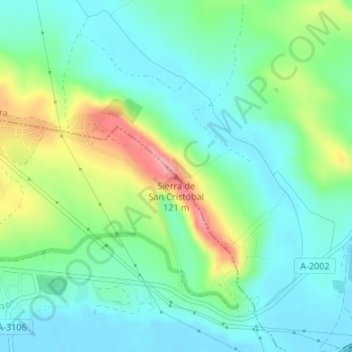 Sierra de San Cristóbal topographic map, elevation, terrain