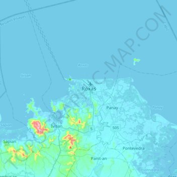 Roxas City topographic map, elevation, terrain