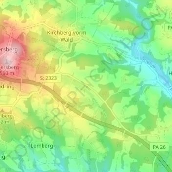 Reisach topographic map, elevation, terrain
