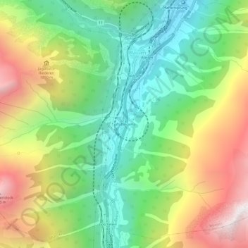 Wattingen topographic map, elevation, terrain