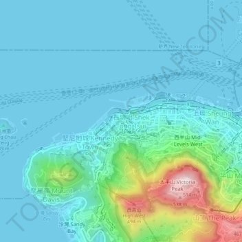 Sai Wan topographic map, elevation, terrain