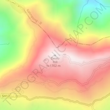 Deolo Hill topographic map, elevation, terrain