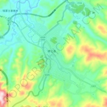 青龙镇 topographic map, elevation, terrain