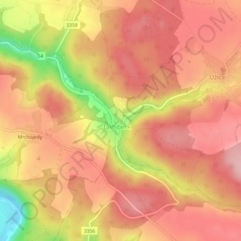 Talmberg Castle topographic map, elevation, terrain