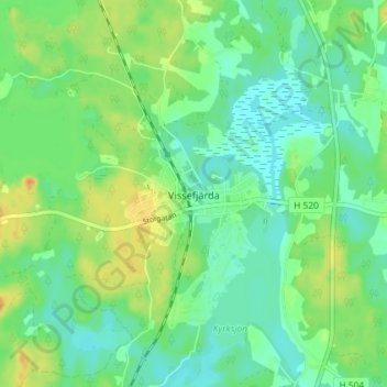 Vissefjärda topographic map, elevation, terrain