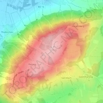 Ratzinger Höhe topographic map, elevation, terrain