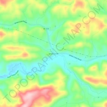 Jones Cove topographic map, elevation, terrain