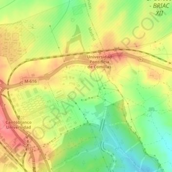 Cantoblanco topographic map, elevation, terrain