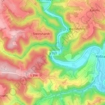Arnsau topographic map, elevation, terrain